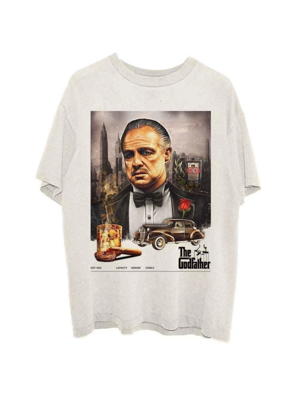 The GodFather Men's Graphic Tee - White ( Movie Tee ) size Small/Large